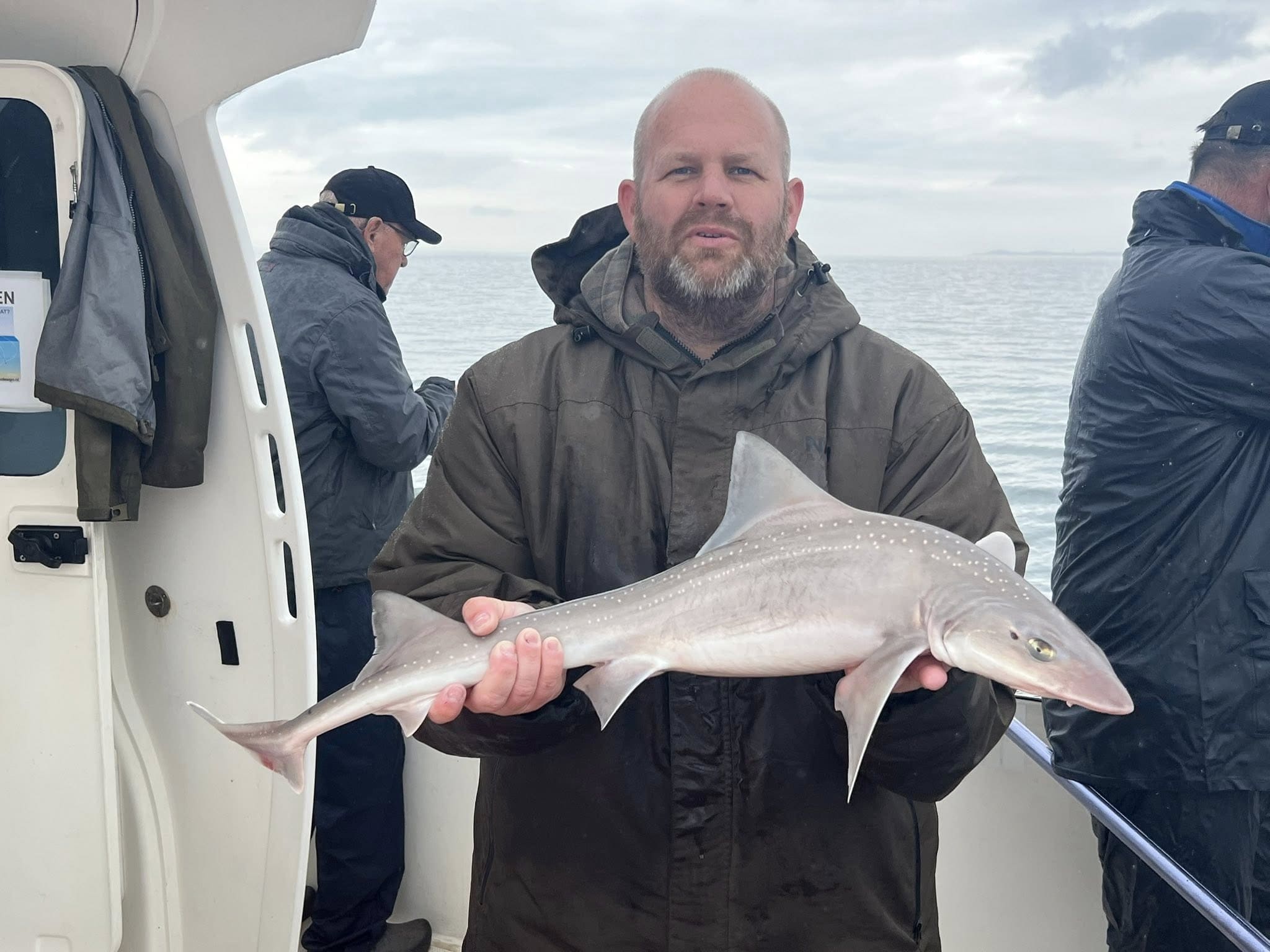 Haai gevangen op de noordzee- waypoint vistrips